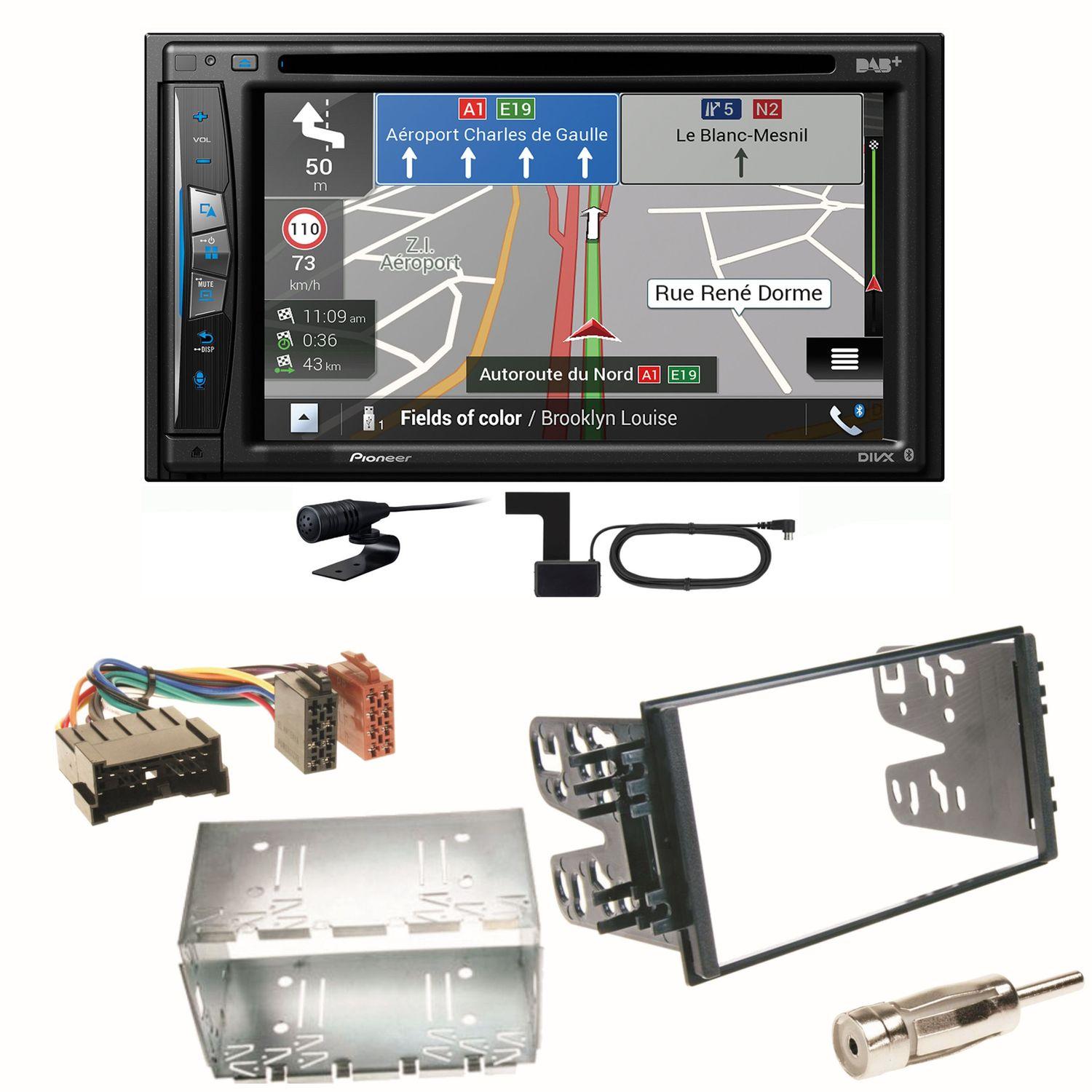 Pioneer AVIC-Z730DAB Navigation USB Einbauset für Kia Sorento JC Rio DC Carnival