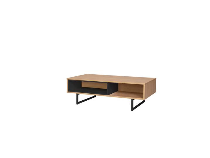 Livetastic Couchtisch, Natur, Schwarz, Metall, rechteckig, Kufe, 55x38x110 cm, Wohnzimmer, Wohnzimmertische, Couchtische
