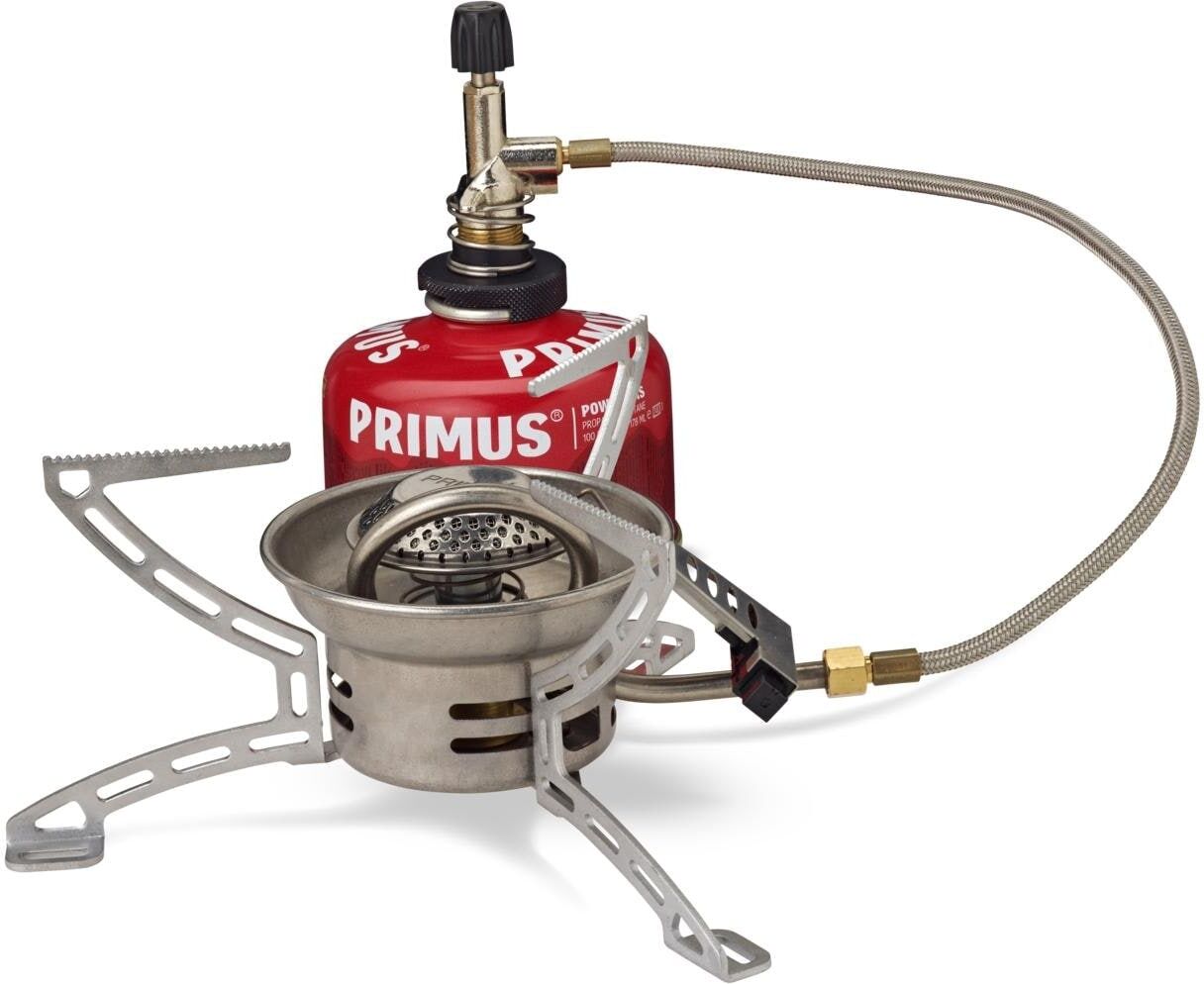 Gaskocher PRIMUS "Primus EasyFuel Duo Piezo", rot, GaskocherB:8,5cm H:8,8cm L:16cm, Stahl, Gaskocher, B:8,5cm H:8,8cm L:16cm rot Einheitsgröße