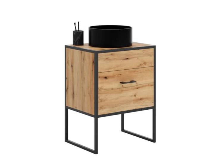 KOBI Aura houten en metalen nachtkastje