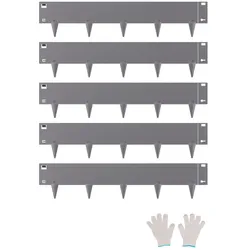 VEVOR Rasenkante, 5er-Set, 990x207x1,5 mm, rostbeständige Beeteinfassung aus Metall, Beetumrandung, Raseneinfassung, einfach zu installieren, Trennwand für Blumenbeete, Hofwege Dunkelgrau
