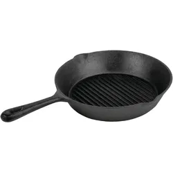 Vogue Gusseisen-Grillpfanne mit runden Rillen