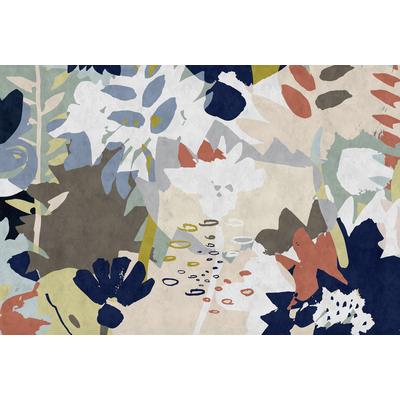 Fototapete LIVING WALLS "Walls by Patel Floral Collage 4", blau (bunt), B:4m L:2,7m, Vlies, Tapeten, Vlies, Wand, Schräge