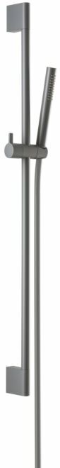 Herzbach Deep Grey Wandstangenset 23.690276.1.06 900mm, mit Stabhandbrause Messing, grau matt