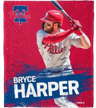 MLB Player Philadelphia Phillies Bryce Harper Silk Touch Throw Blanket