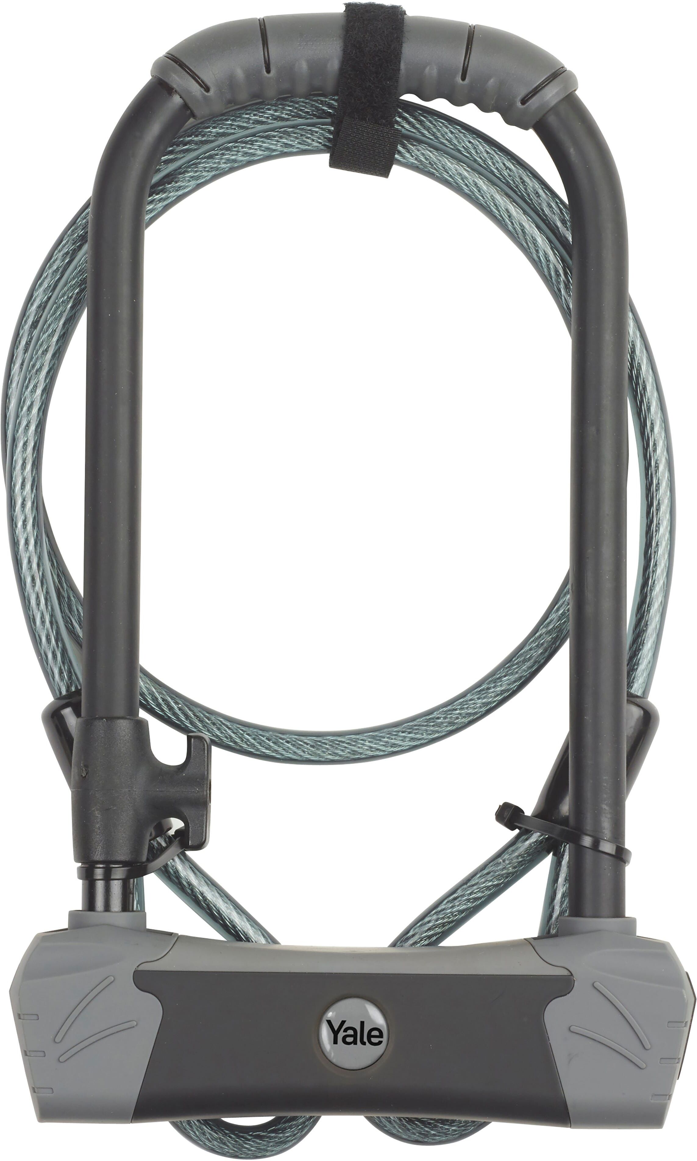 Yale ARCO DI SICUREZZA  PER BICI E MOTO LUNGHEZZA 230 mm Ø 14 mm CON CAVO LUNGHEZZA 120 cm
