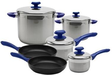 Ybmhome YBM Home 18/10 Tri-Ply Stainless Steel Cookware Set Induction Compatible