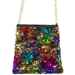 Tasche "Pailletten", bunt/gold