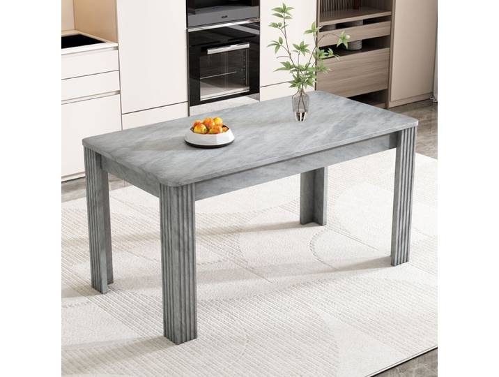 Table de Salle à Manger Contemporaine Table à Manger Robuste Moderne Table de Salon Rectangulaire 117x68x75cm Gris