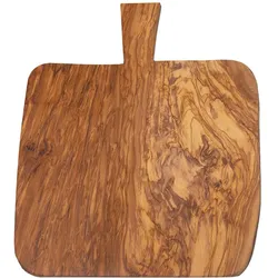 Natura Punto Rustikales Holzbrett mit Griff, 40 cm, Olivenholz, Schneidebrett, Braun