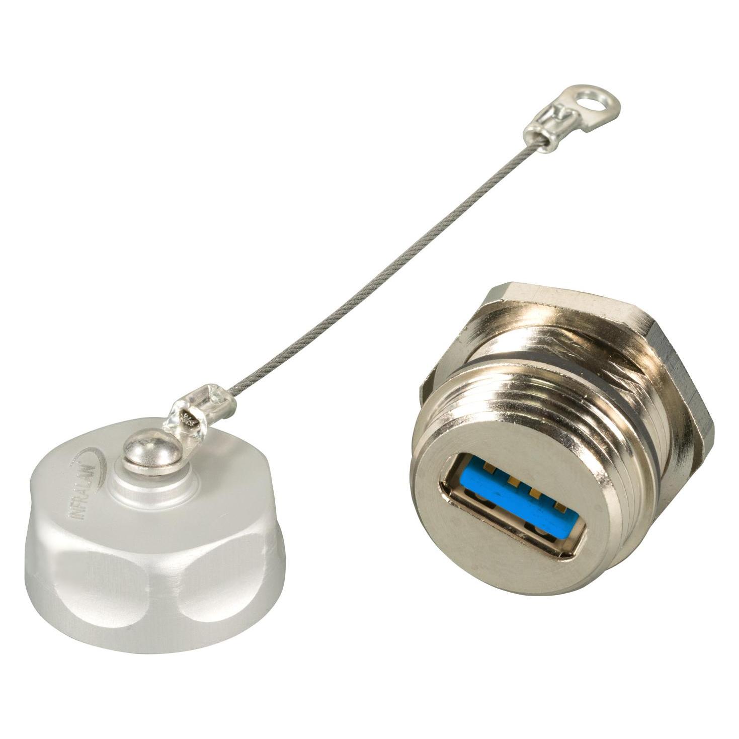 EFB Elektronik USB3.0 IP67 Durchführungskupplung,Type A Buchse / Type A Buchse (IP67DFKUSBFL)