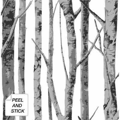 NextWall Birch Trees Peel and Stick Removable Wallpaper - 20.5 in. W x 18 ft. L