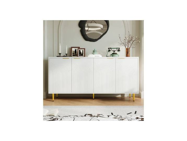 Luscriate - Buffet à quatre portes avec étagères réglables meuble de rangement spacieux poignées à fermeture amortie 160x40x80cm