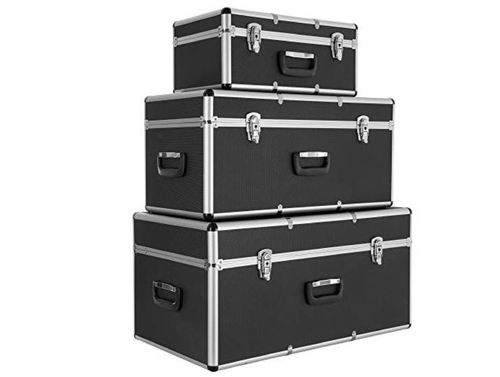 Arebos Set de 3 Valises de Transport en Aluminium – 200 L Volume Total\, Verrouillables\, Imperméables\, Construction Renforcée\, Utilisation Universelle Boîtes de Transport