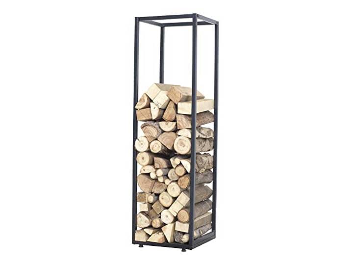 [en.casa] Brandhout rek Tornved houtopslag 35x35x120 cm zwart