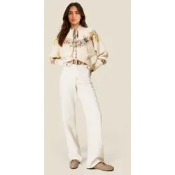 Twinset für Damen. 262TT2510 Weiße gerade Bull-Hose (26), Lässig, Baumwolle