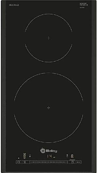 Placa modular - Balay 3EB930LQ, Inducción, 2 zonas, 21 cm, Negro
