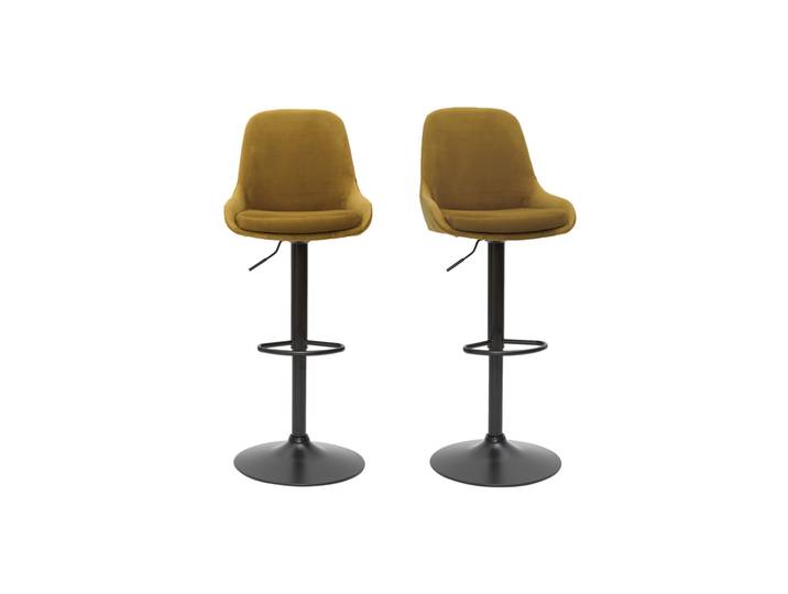 Tabourets de bar design réglables velours bronze (lot de 2) HOLO