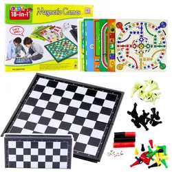 Familienspiel-Set 18 in 1 Schach Magnetisches Schachbrett