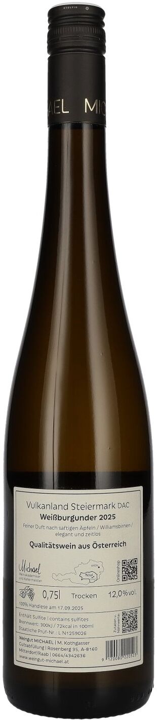 Weingut Michael MICHAEL Weißburgunder Vulkanland Steiermark DAC 2025 12% Vol. 0,75l