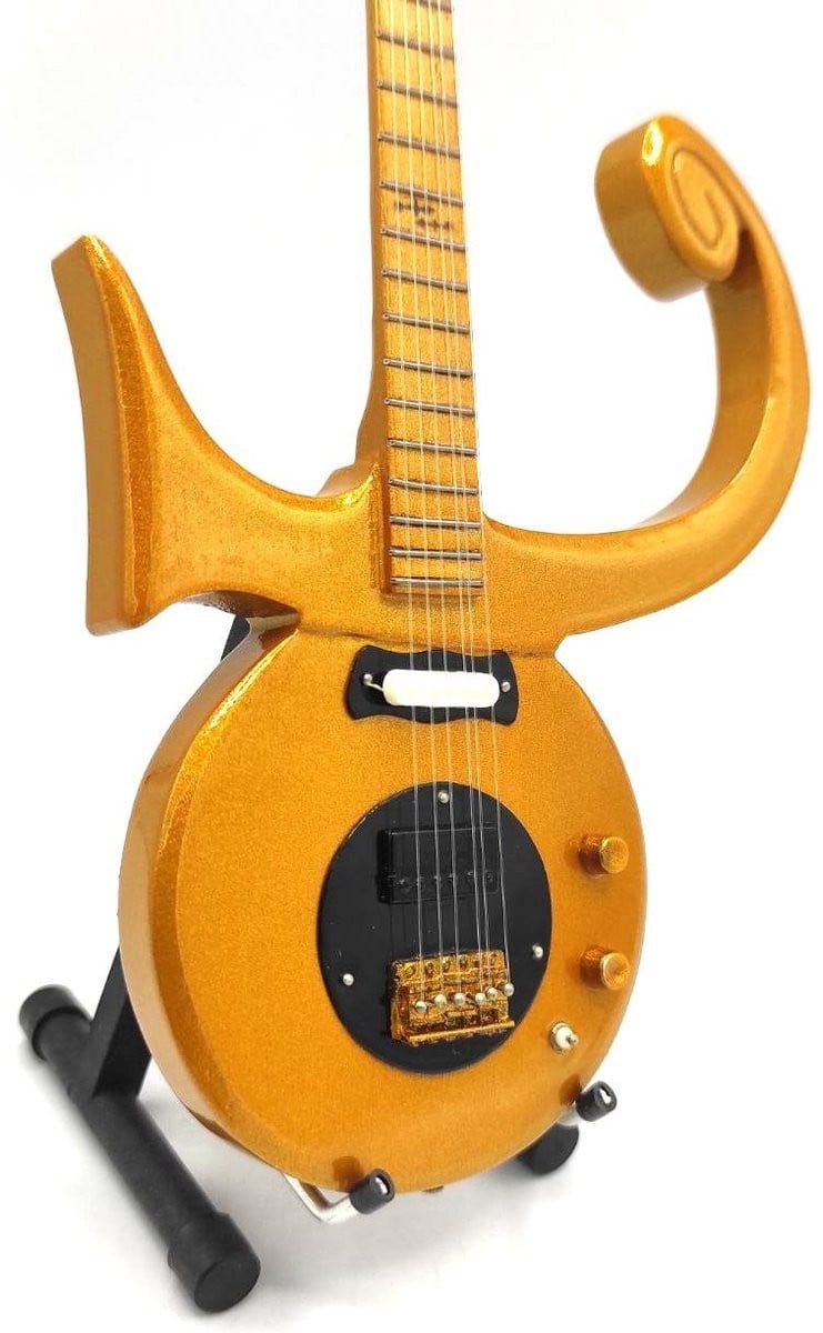 Prince Miniatuur replica Love Symbol gitaar Goud