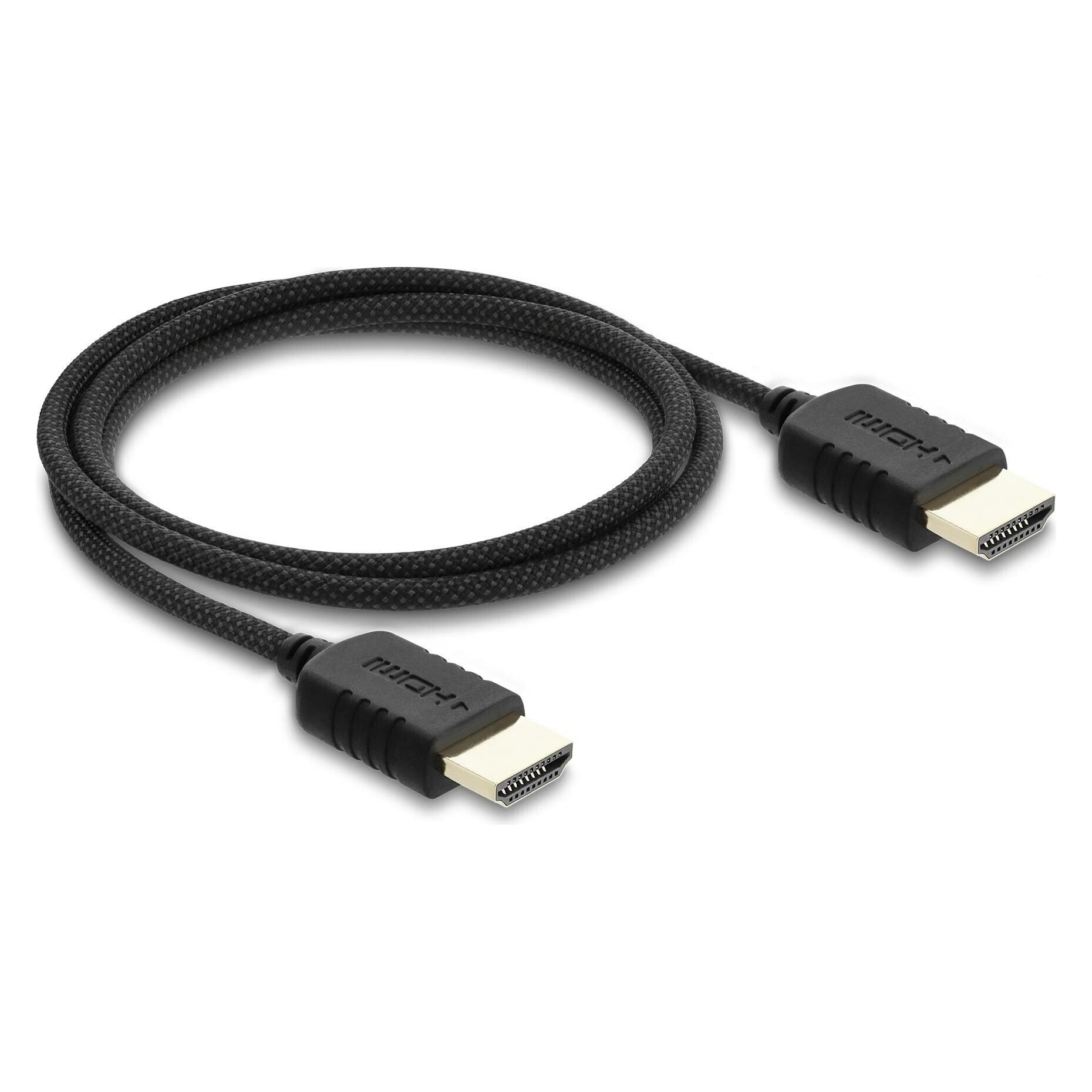 Delock Koaxiales High Speed HDMI Kabel 8K 60 Hz 48 Gbps mit Geflechtmantel 1m (1 m) (81681)