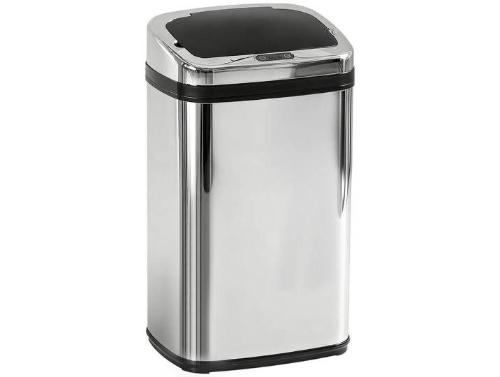 Homcom Edelstahl Automatik Sensor Mülleimer Abfalleimer Sensor viereckig 30L, Mehrfarbig, Kunststoff, 25x58x33 cm, Haushalt & Reinigung, Reinigung, Mülleimer & Abfallsammler