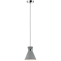 Paulmann Pendelleuchte VERVE, IP44, 1-flammig, E27 max. 20W, Beton/Chrom PAUL-70890