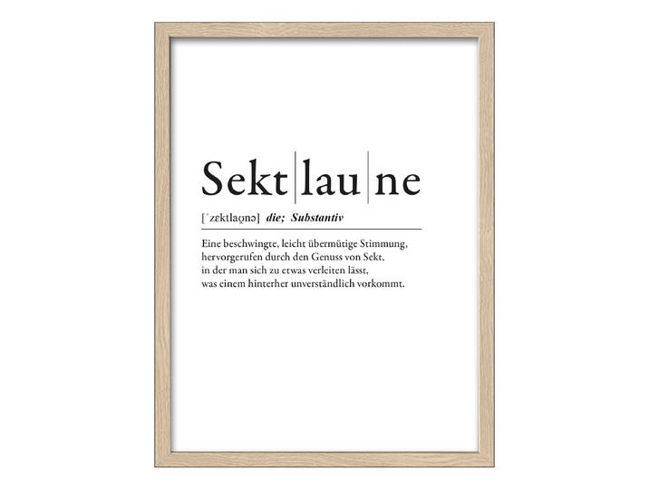 Image en bois Sektlaune Verre flotté, MDF Blanc/Noir 33 x 43cm