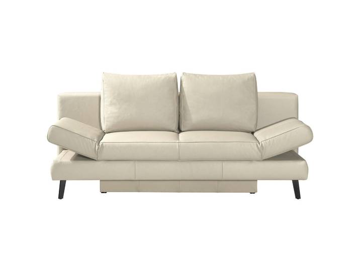 Novel Schlafsofa Lavinia, Naturfarben, Metall, Echtleder, Rindleder, Uni, 200x85x90 cm, Lederauswahl, Schlafen auf Sitzhöhe, Wohnzimmer, Sofas & Couches, Schlafsofas, Sonstige Schlafsofas