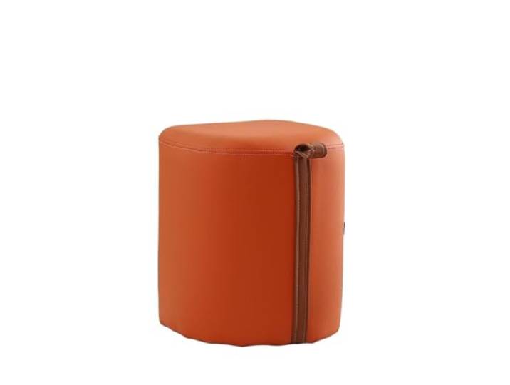 OUTIFUOTPP Luxuriöser Schminkhocker for Schlafzimmer, eleganter Make-up-Stuhl, Kleiner Raum, Heimhocker, quadratischer Ottoman(Orange -H45cm)