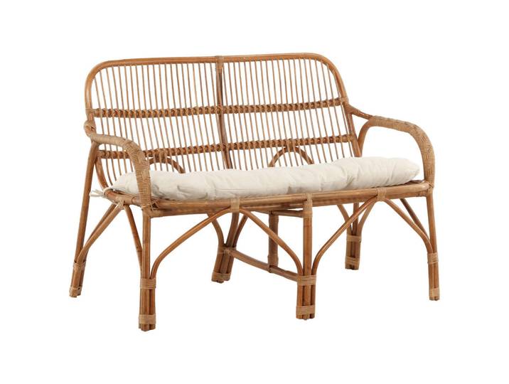 Gardenson Loungesofa, Natur, Holz, Rattan, 2-Sitzer, 130x93x82 cm, Loungemöbel, Outdoorsofas