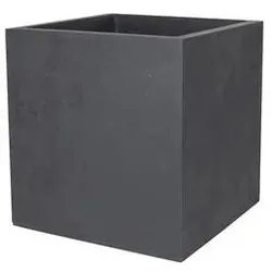 EDA, Blumentopf, Pflanzgefäss BASALT, doppelwandig, 395 mm, anthrazit Pflanzwürfel aus Kunststoff, in Beton-Optik, fü (39.50 x 39.50 x 43.50 cm)