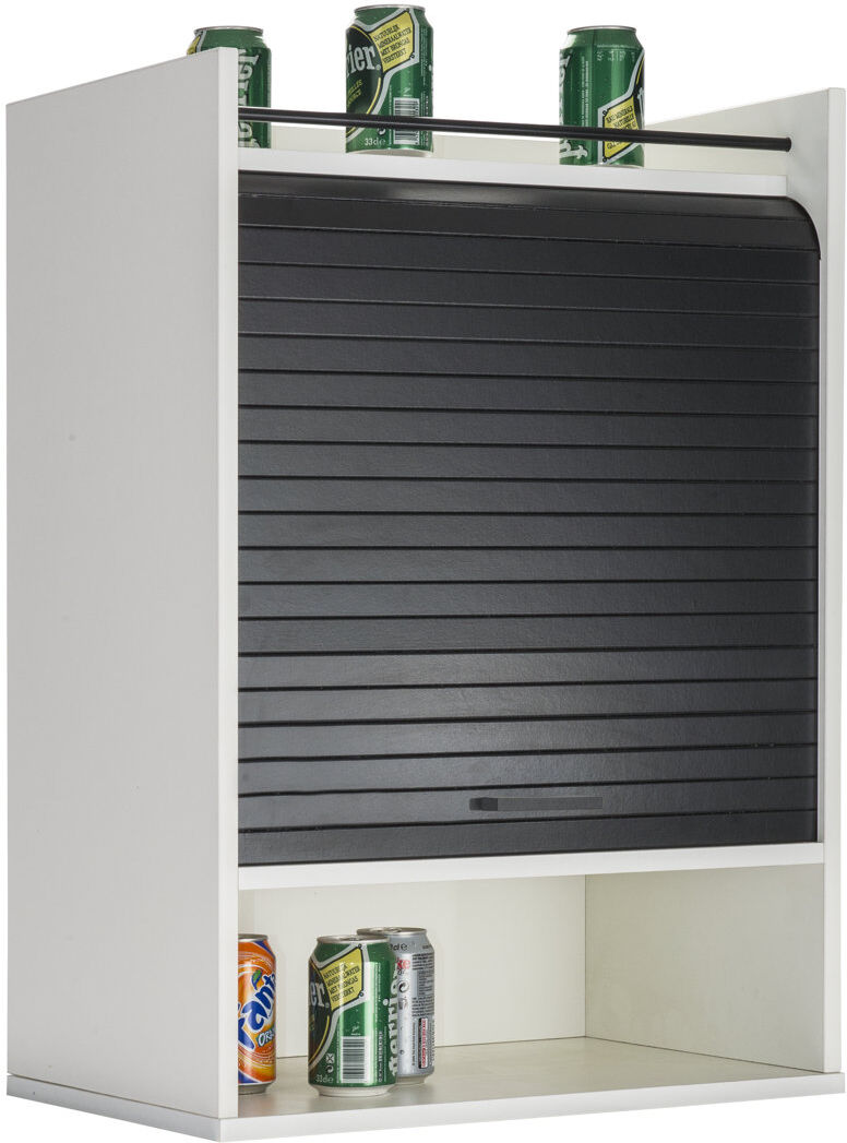 Belfry Kitchen Eoin 76.6cm Kitchen Pantry White/Black 76.6cm H X 54cm W X 35.4cm D