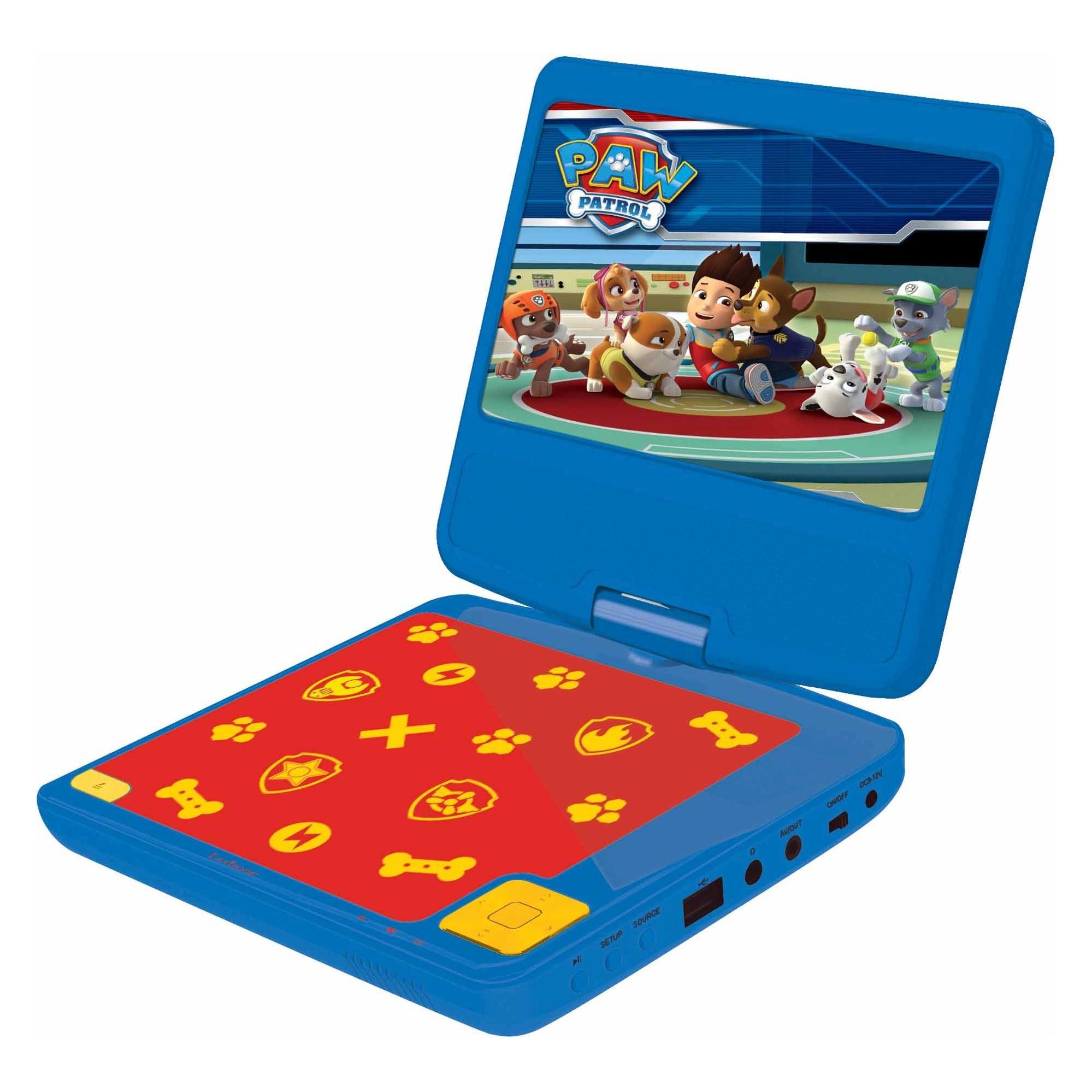 Lexibook Tragbarer DVD Player im Paw Patrol Design, mit 7 Zoll Display, USB Anschluss und Kopfhörer (Tragbarer DVD-Player) (3380743068329)