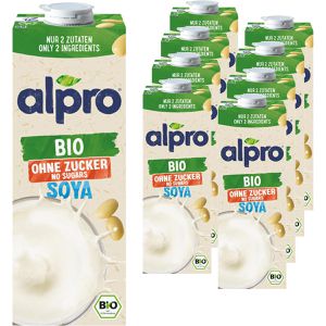 alpro Sojadrink ohne Zucker, BIO, zuckerfrei, je 1 Liter, 8 Stück