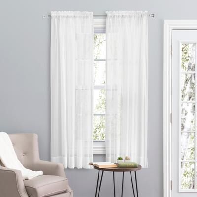 Ricardo Sea Glass Semi-sheer Rod Pocket Single Curtain Panel or Full Bodied Valance
