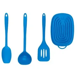KOCHBLUME® Küchenhelfer-Set Saucenlöffel L, Schöpfkelle L, Flex- Wender & Multiablage
