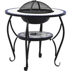 Helloshop26 - Kamin-Mosaiktisch 68 cm blau-weiße Keramik 02_0006020