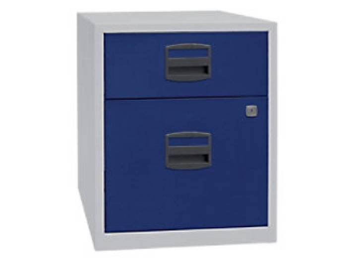 Bisley Home Mobiler Beistellschrank Lichtgrau, Oxfordblau 413 x 400 x 528 mm