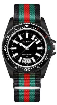 Uplift Essentials Nylon Strap Calendar Quartz Watch black