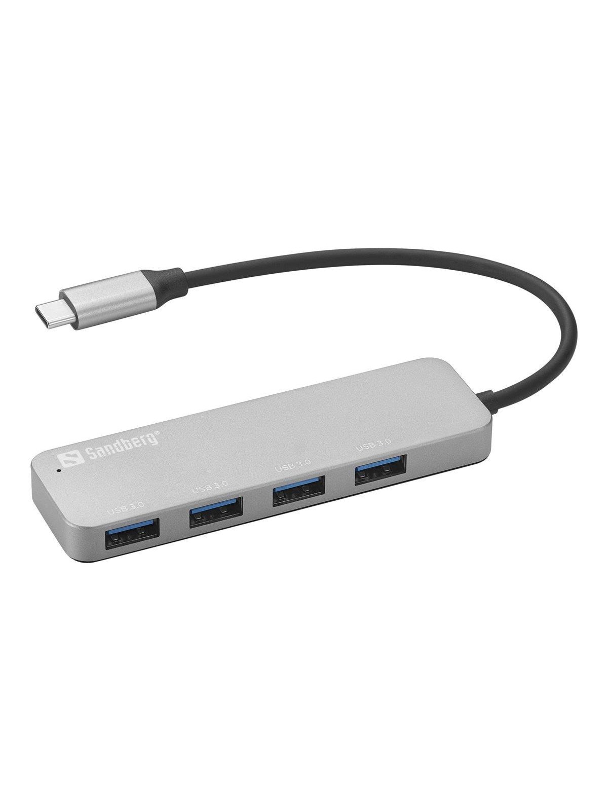 Sandberg USB-C to 4 x USB 3.0 Hub SAVER USB-Hubs - USB 3.0 - 4 - silber