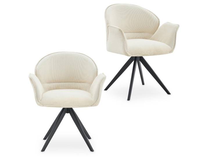 ESSZIMMERSTÜHLE GIRONA 2er-Set cremeweiß