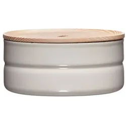 Riess Vorratsdose mit Eschenholzdeckel ⌀13cm 0,5L Grey Emaille