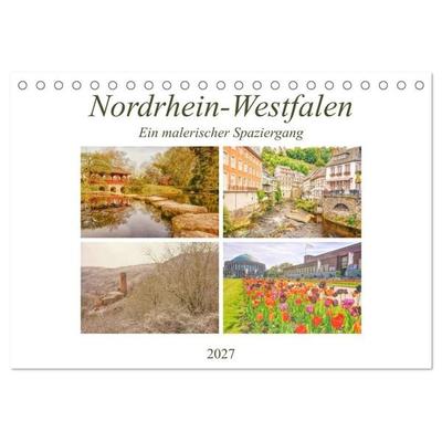 Nordrhein-Westfalen - Ein malerischer Spaziergang (Tischkalender 2027 DIN A5 quer), CALVENDO Monatskalender