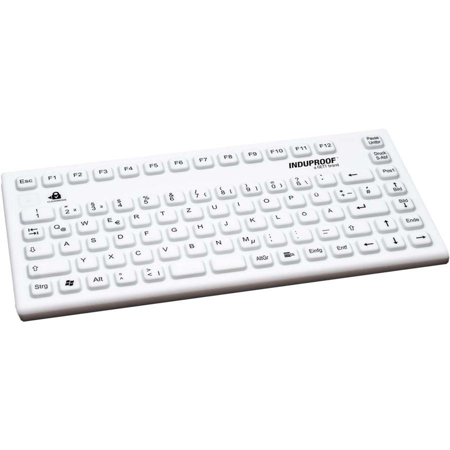 GETT InduProof Smart Compact Tastatur - Kabel Konnektivität - USB 2.0 Schnittstelle - Englisch (US), Englisch (Europa) - Weiß - 86 Taste(n)