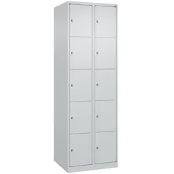 C+P Schließfachschrank Classic PLUS, 2 Abteile, 1850x600x500mm, 7035/7035