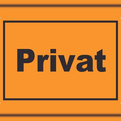 HB-Druck Privat Schild schwarz-orange A4 (210x297mm)