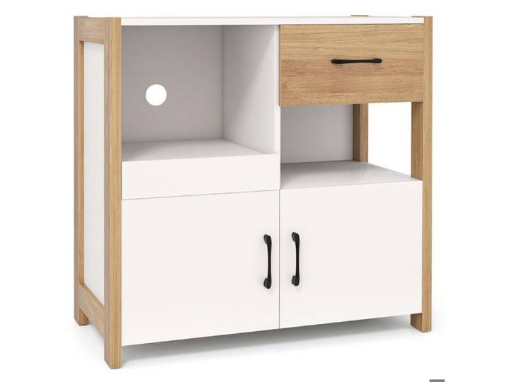 Tiroir et 2 portes meuble de rangement cuisine avec étagère coulissante pour cuisine ou salle à manger