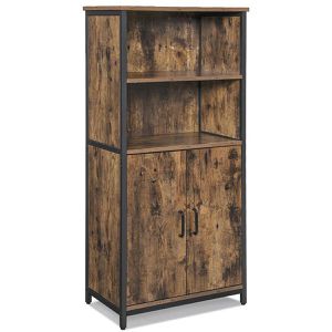 Vasagle Küchenschrank LSC66BX, braun, (BxH) 60 x 125 cm, mit 2 Türen & 5 Fächer